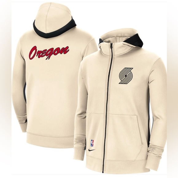 Men’s Nike Portland Trail Blazers 2020/21 City Edition Showtime Full Zip Hoodie - Picture 1 of 15